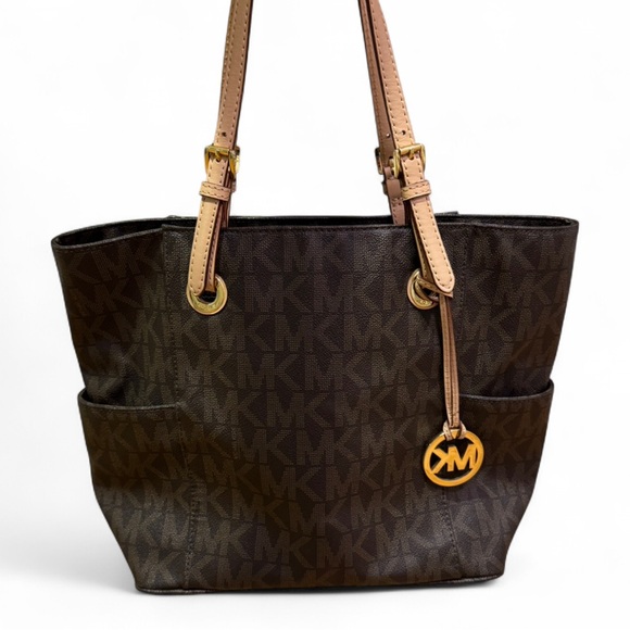 MICHAEL Michael Kors Black and Tan Signature Tote - Picture 3 of 7